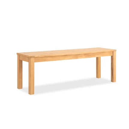Solid Teak Wood Slatted Outdoor Bench