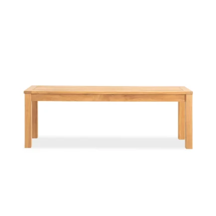 Solid Teak Wood Slatted Outdoor Bench