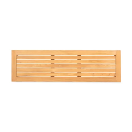 Solid Teak Wood Slatted Outdoor Bench