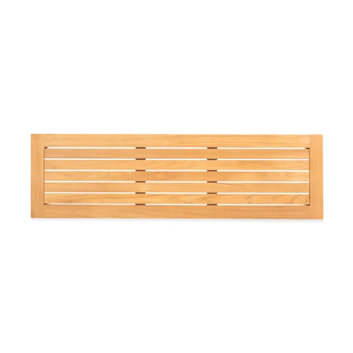 Solid Teak Wood Slatted Outdoor Bench
