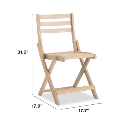 Solid Wood Patio Folding Chair (Set of 2)