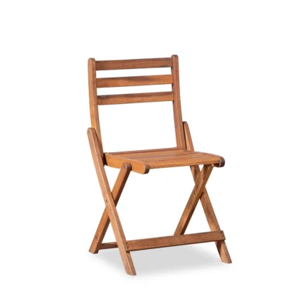wood patio folding chairs three quarter view natural