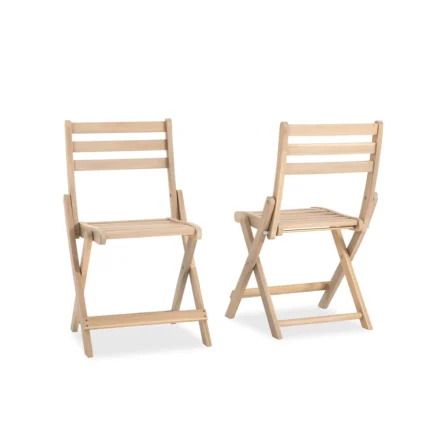 Solid Wood Patio Folding Chair (Set of 2)