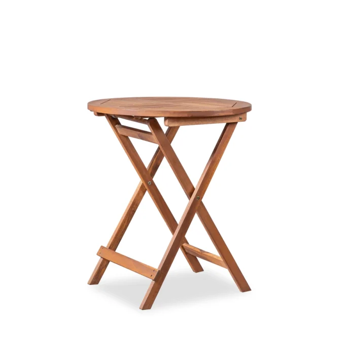 Round Solid Wood Patio Folding Table
