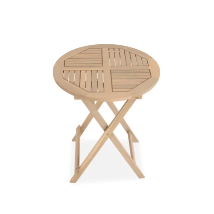 Round Solid Wood Patio Folding Table