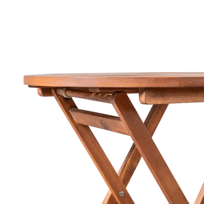 Round Solid Wood Patio Folding Table