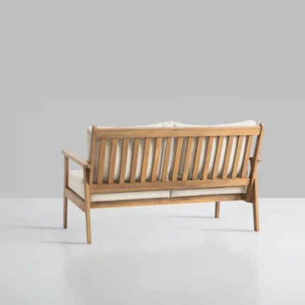 Solid Wood Patio Loveseat With Cushions