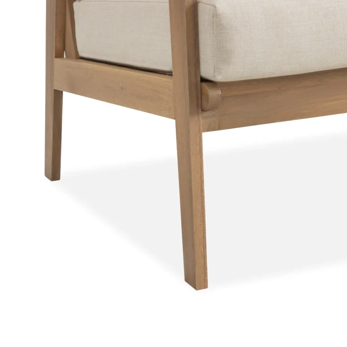 Solid Wood Patio Loveseat With Cushions