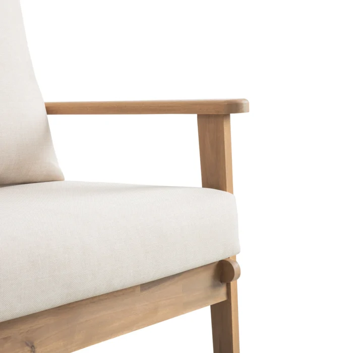 Solid Wood Patio Loveseat With Cushions