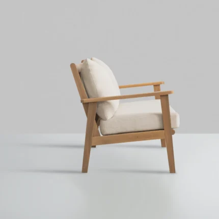 Solid Wood Patio Loveseat With Cushions