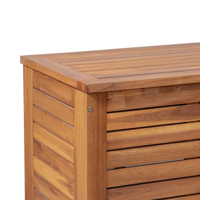 Slatted Solid Wood Patio Storage Deck Box