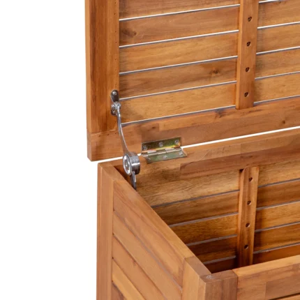 Slatted Solid Wood Patio Storage Deck Box