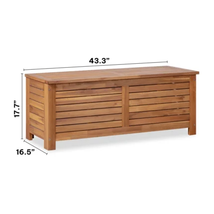 Slatted Solid Wood Patio Storage Deck Box