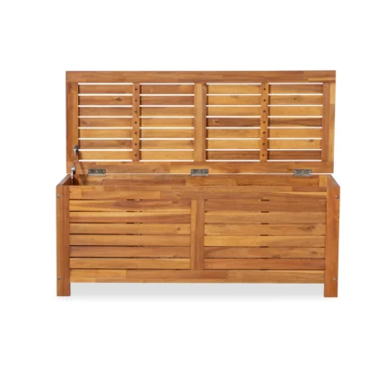 Slatted Solid Wood Patio Storage Deck Box