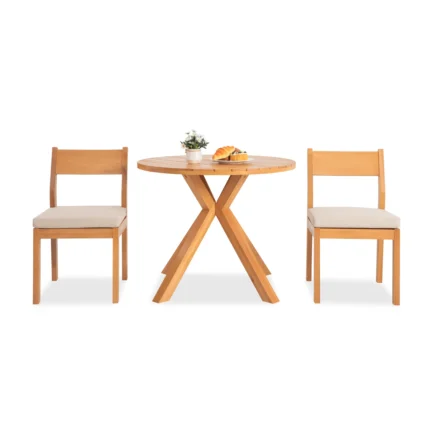 3-piece patio dining set with round table and 2 chairs