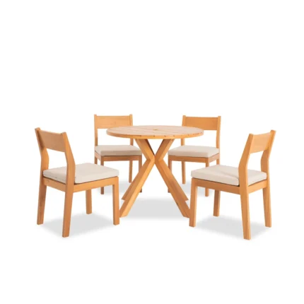 5-piece patio dining set with round table and 4 chairs