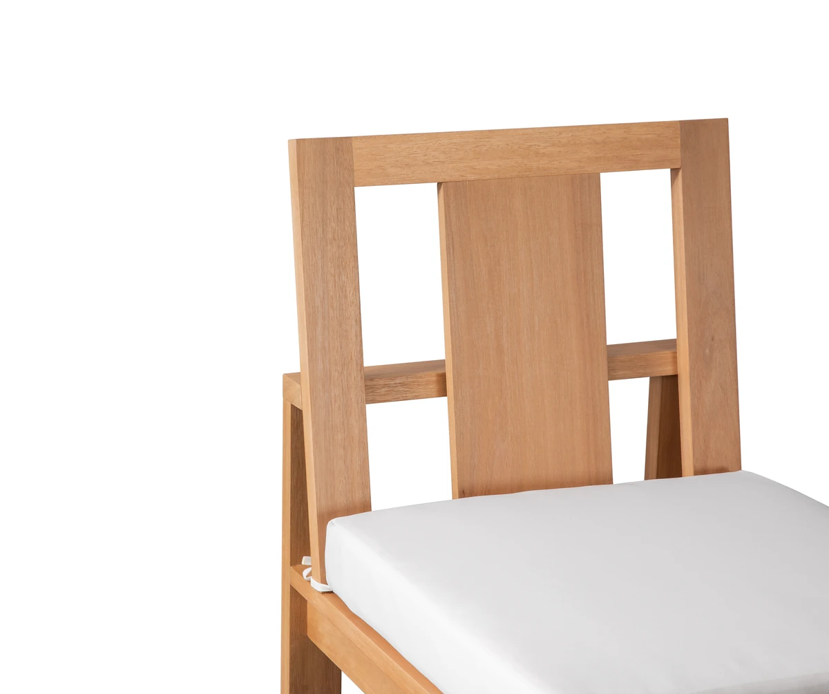 Back view of the bar stool with slat back