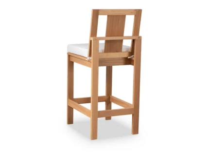 Eucalyptus Wood Outdoor Bar Stool (Set of 2)