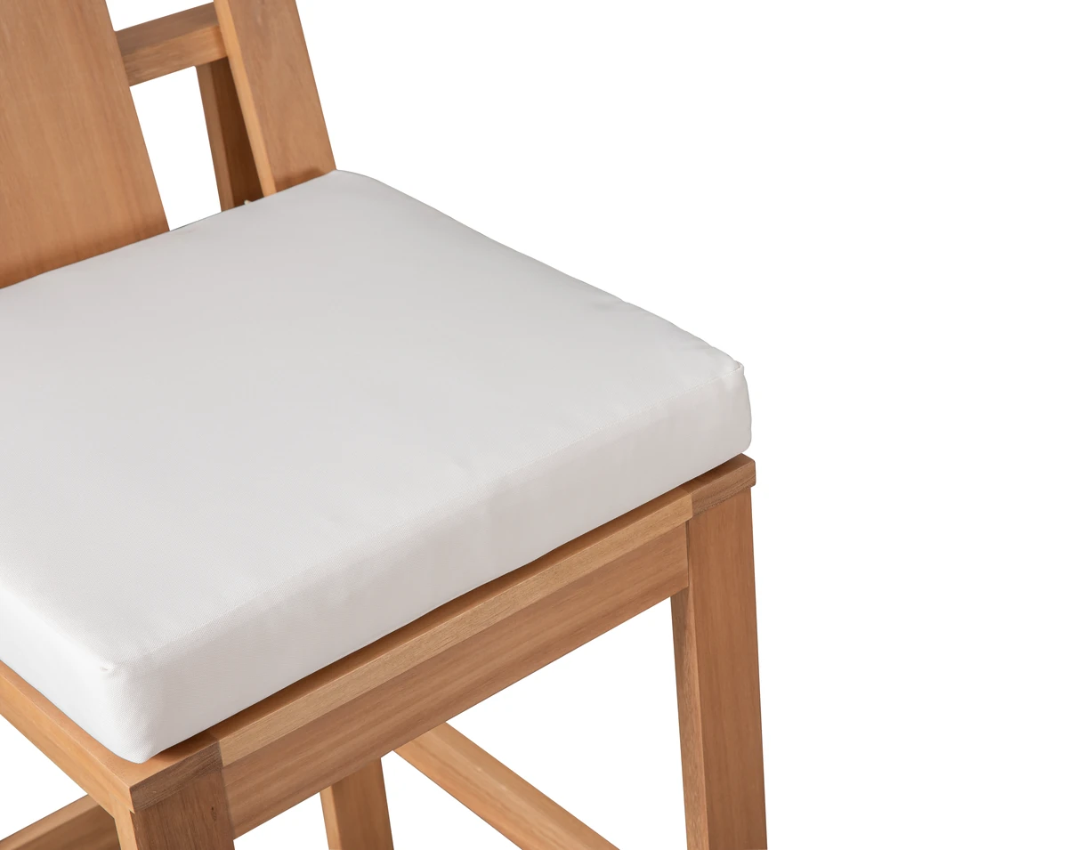 Close-up of the bar stool seat cushion