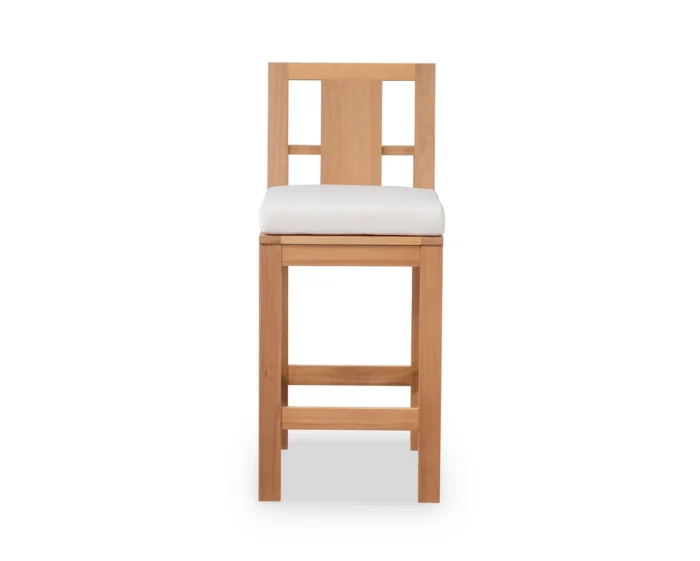Eucalyptus Wood Outdoor Bar Stool (Set of 2)