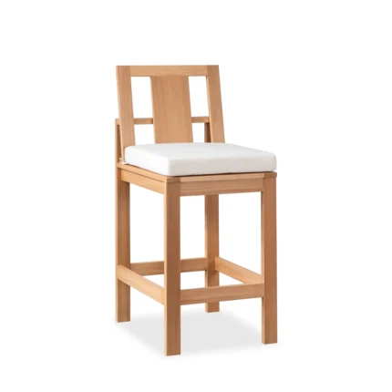 Eucalyptus Wood Outdoor Bar Stool (Set of 2)
