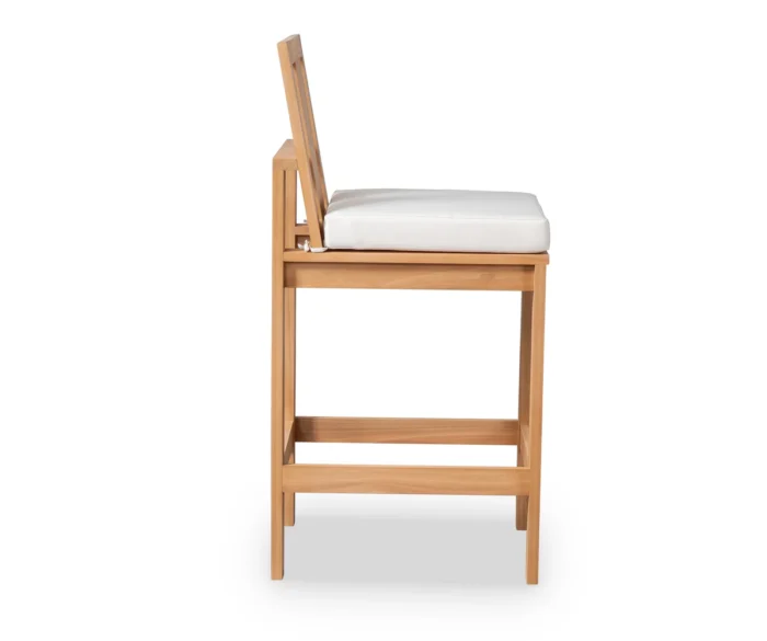 Eucalyptus Wood Outdoor Bar Stool (Set of 2)