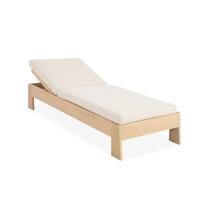 Eucalyptus Outdoor Chaise Lounge with Cushion