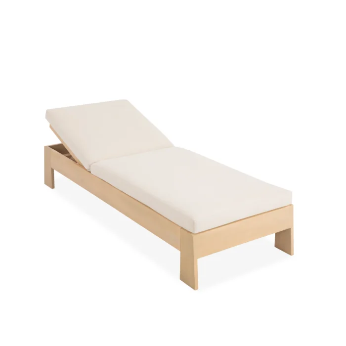 Eucalyptus Outdoor Chaise Lounge with Cushion