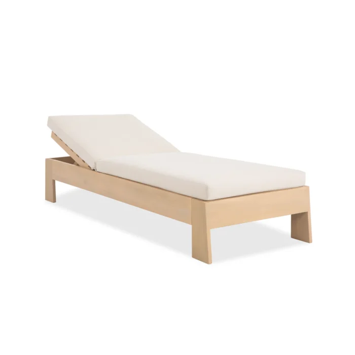 Eucalyptus Outdoor Chaise Lounge with Cushion