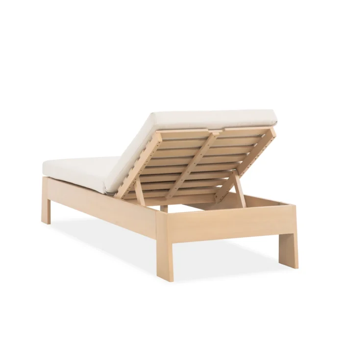 Eucalyptus Outdoor Chaise Lounge with Cushion