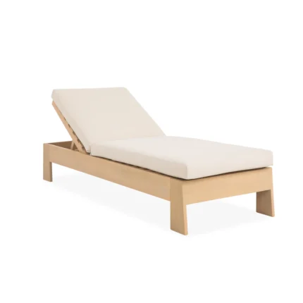 Eucalyptus Outdoor Chaise Lounge with Cushion