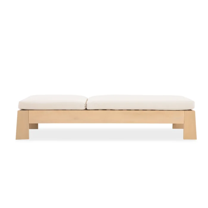 Eucalyptus Outdoor Chaise Lounge with Cushion
