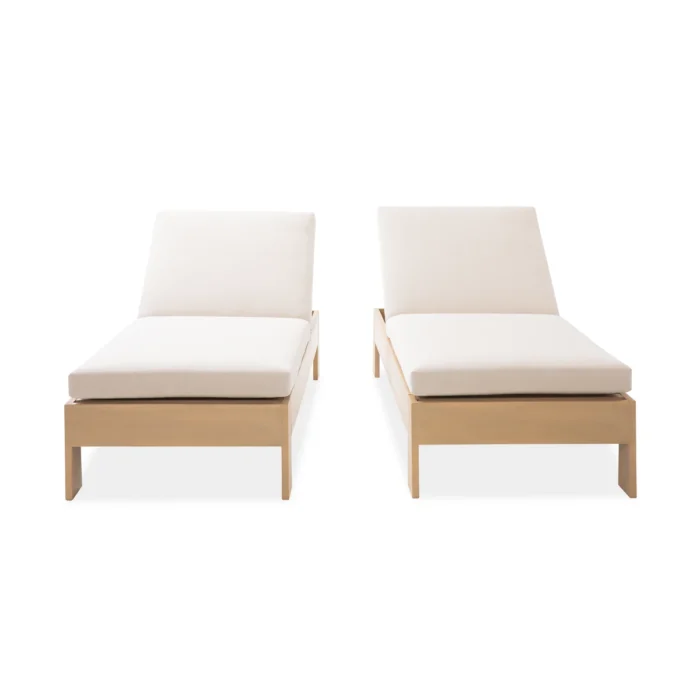 Eucalyptus Outdoor Chaise Lounge with Cushion
