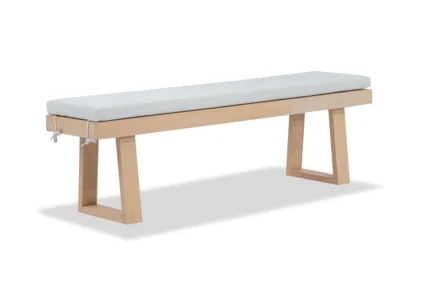 Solid Eucalyptus Wood Patio Dining Bench with Cushion