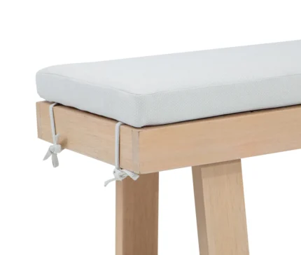 Solid Eucalyptus Wood Patio Dining Bench with Cushion