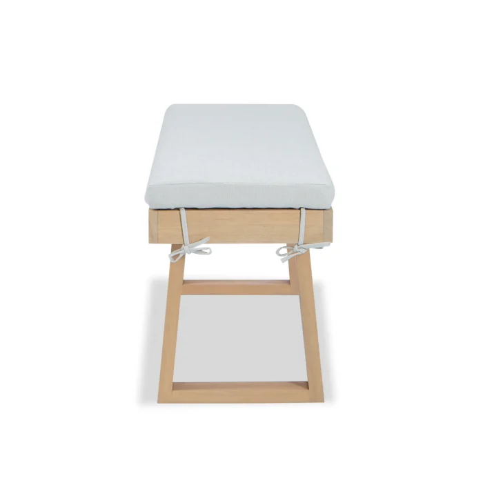 Solid Eucalyptus Wood Patio Dining Bench with Cushion