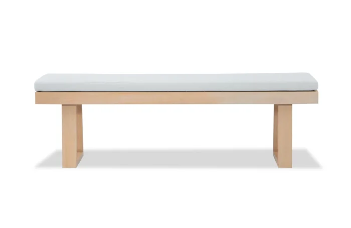Solid Eucalyptus Wood Patio Dining Bench with Cushion