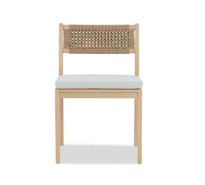 Solid Eucalyptus Wood Dining Chair with Cushions (Set of 2)