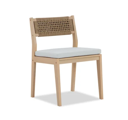 Solid Eucalyptus Wood Dining Chair with Cushions (Set of 2)