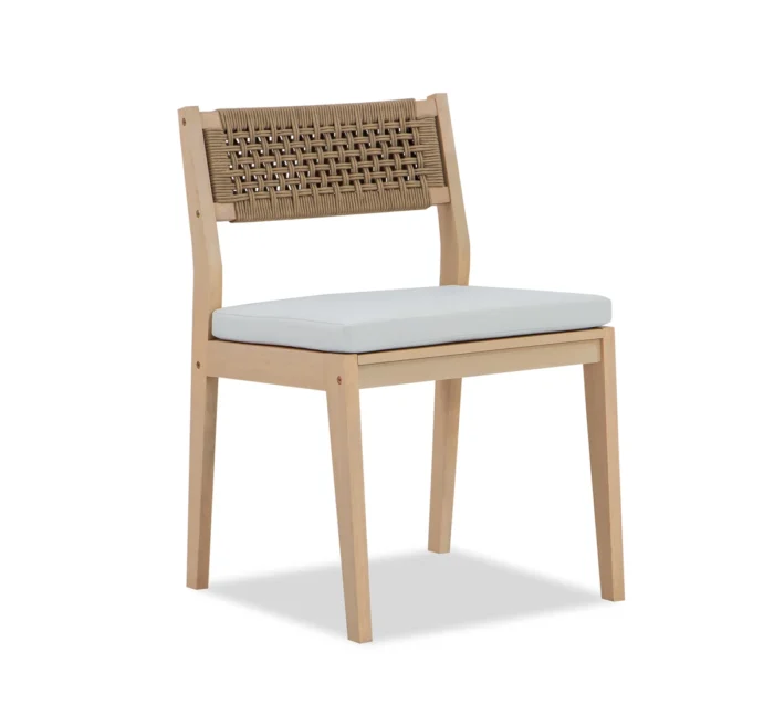 Solid Eucalyptus Wood Dining Chair with Cushions (Set of 2)