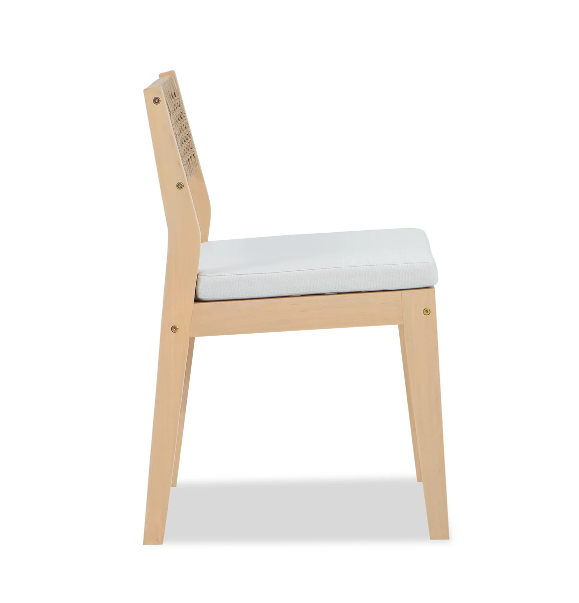 Side view of the eucalyptus dining chair