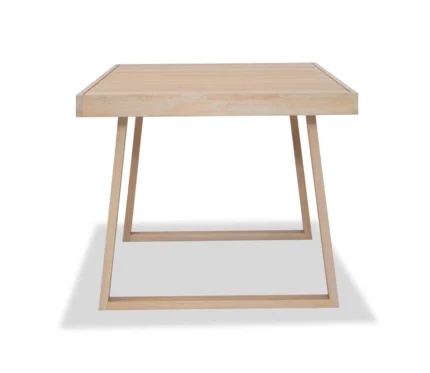 Solid Eucalyptus Wood Dining Table with Sled Legs