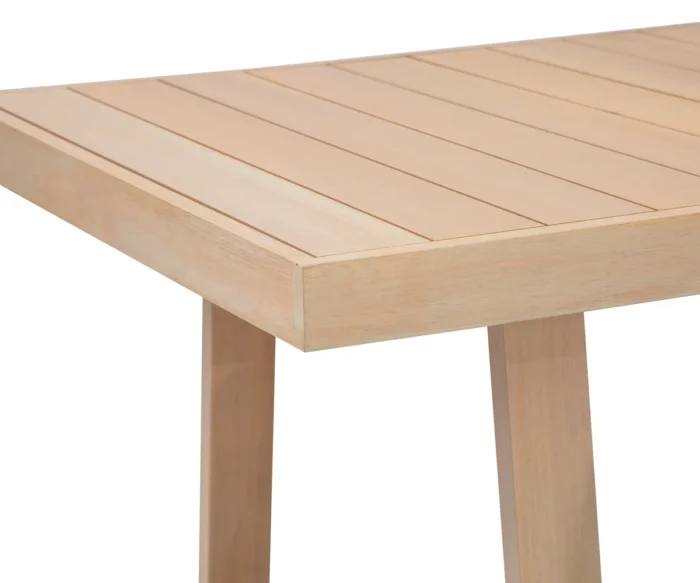 Solid Eucalyptus Wood Dining Table with Sled Legs