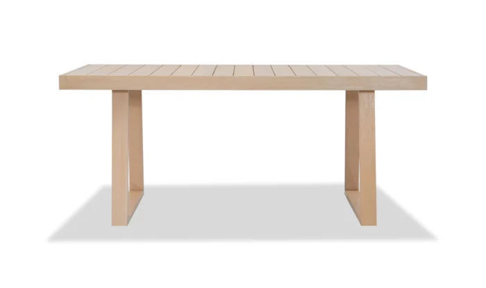 Solid Eucalyptus Wood Dining Table with Sled Legs