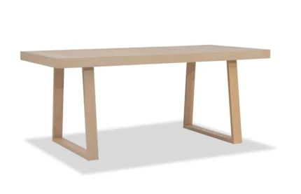 Solid Eucalyptus Wood Dining Table with Sled Legs