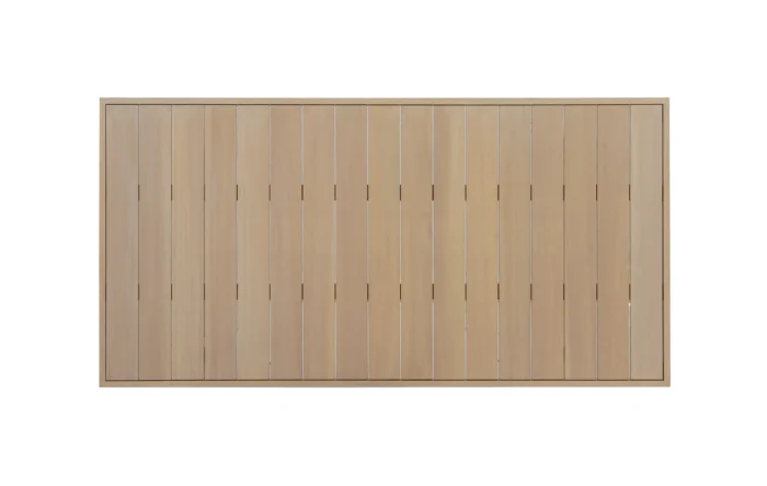 Solid Eucalyptus Wood Dining Table with Sled Legs