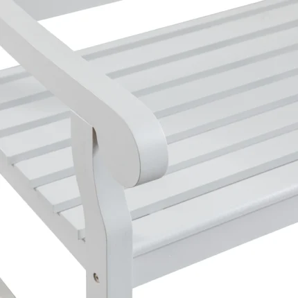 Solid Eucalyptus Outdoor Bench with Slatted Backrest