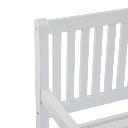 Solid Eucalyptus Outdoor Bench with Slatted Backrest
