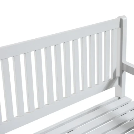 Solid Eucalyptus Outdoor Bench with Slatted Backrest