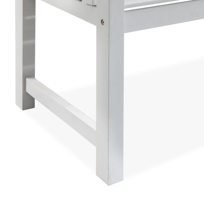Solid Eucalyptus Outdoor Bench with Slatted Backrest